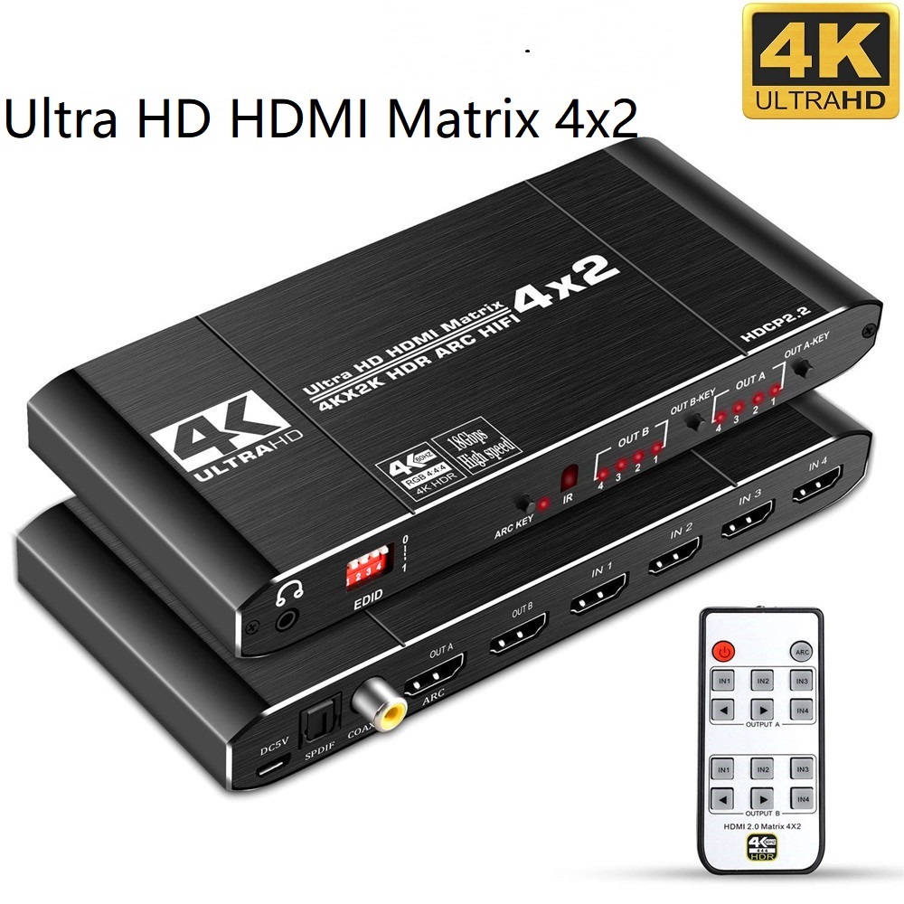 Home Cinema Hdmi - HDMI-compatible 2.0 Matrix Switch Splitter 4x2