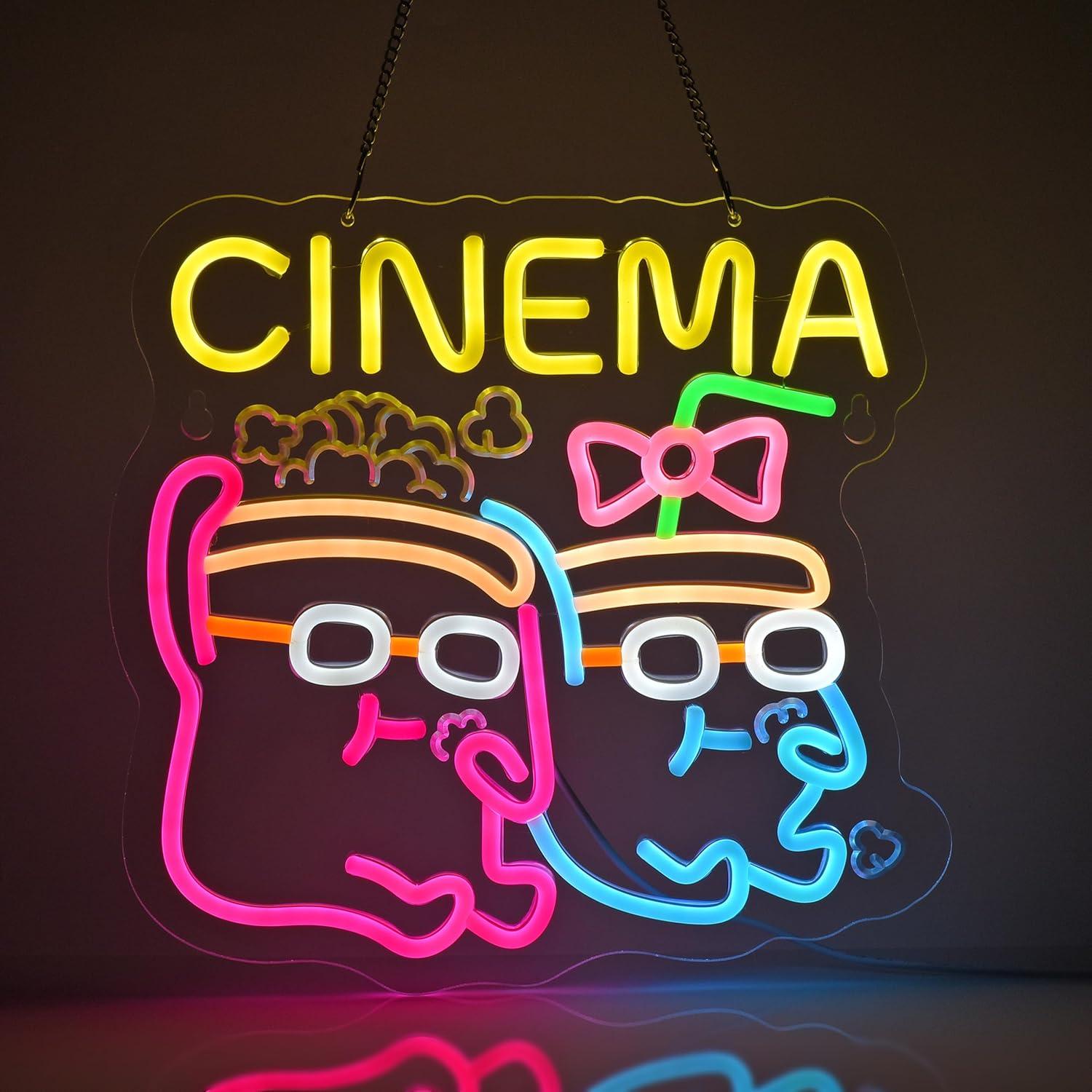 Home Cinema Films - Cinema Neon Sign USB Dimmable Neon