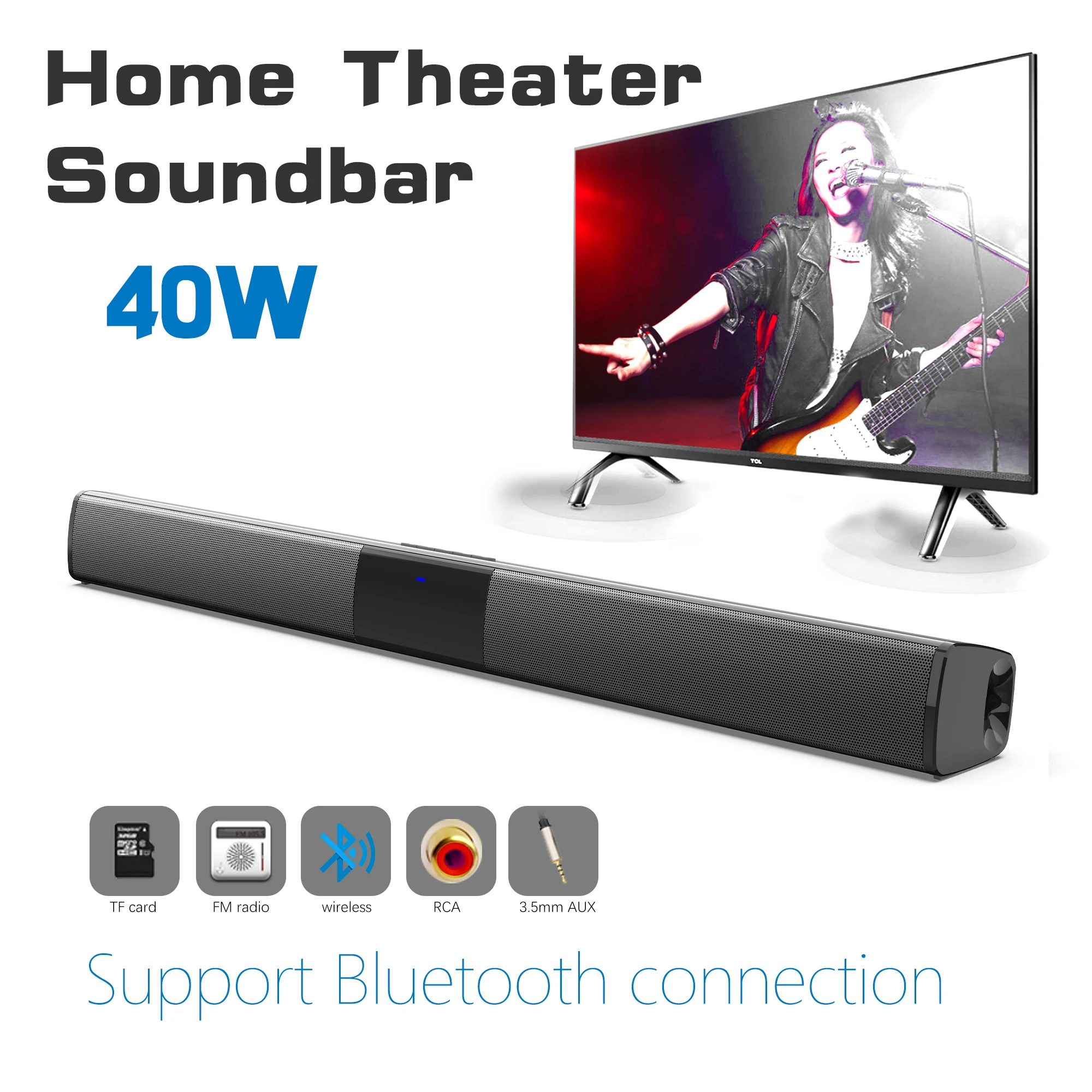 Home Cinema Pc - 40W High Power Soundbar for TV