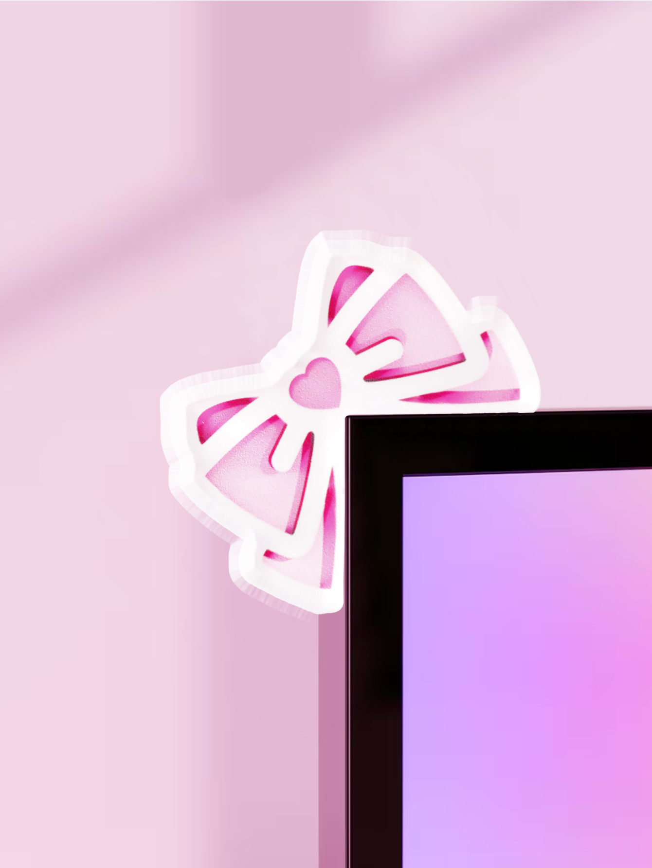 Home Cinema Pc - Kawaii Bow Monitor Decor Pink Acrylic