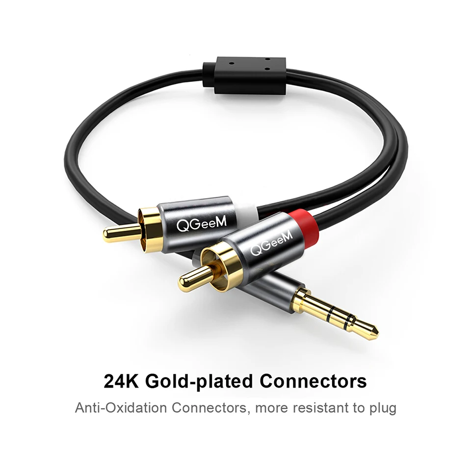QGeeM RCA Cable 2RCA to 3.5 Au - огляд і ціна Home Cinema Pc