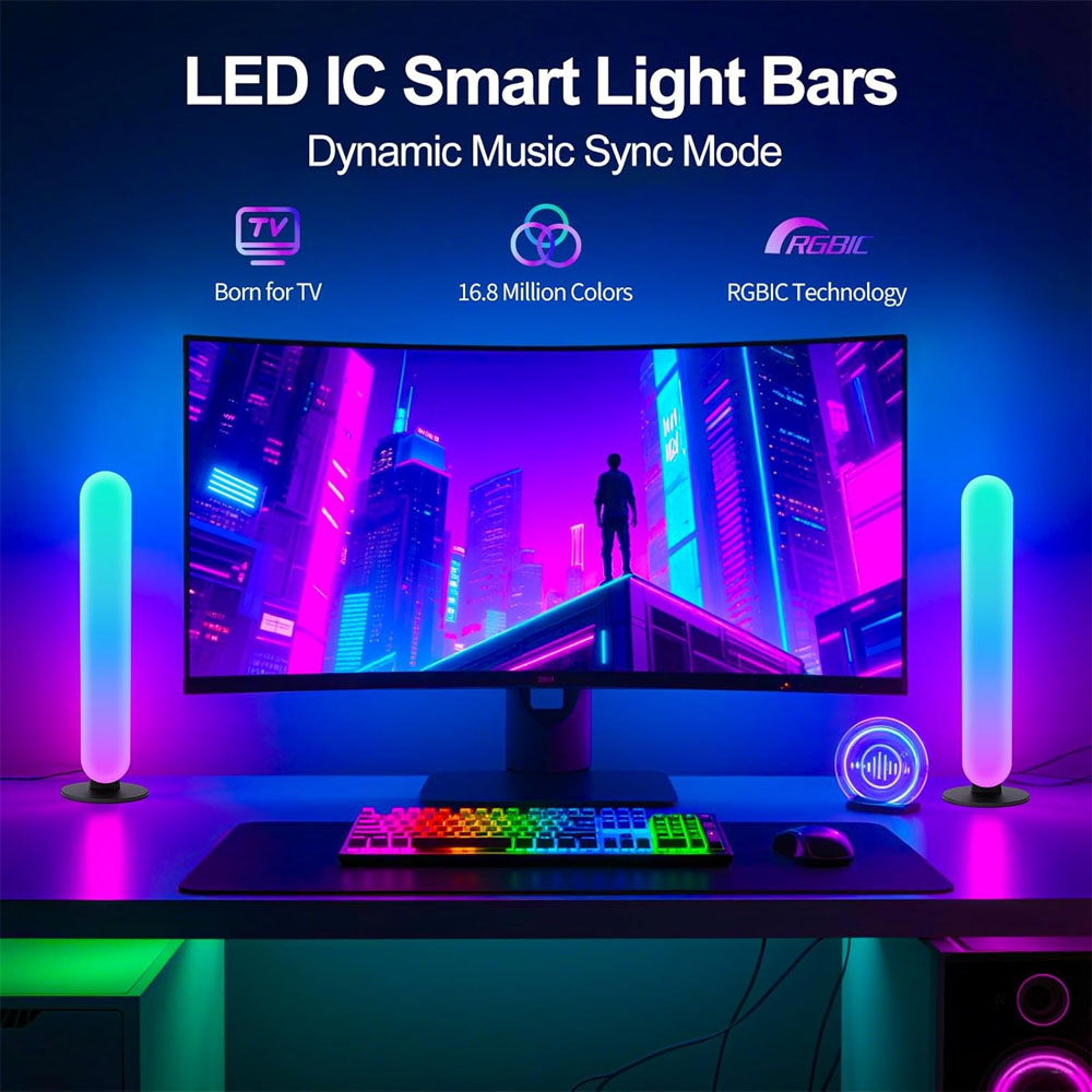 1/2/3Pcs Smart LED Light Bar,1 - огляд і ціна Home Cinema Lighting