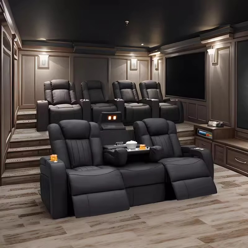 Leather Recliner Sofa Sets Pow - огляд і ціна Home Cinema Recliner Chairs